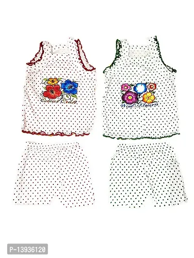 Baby kids Girls  Frock and Shorts 100% cotton blend regular Fit comfortable set multicolour  Size 0-12 month (pack of 06)-thumb2