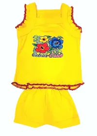 Baby Girls Summer Dresses Printed Cotton Frock Top  Shorts Size (0 Months up to 12 Months)  (Pack of 06 Dress)-thumb1