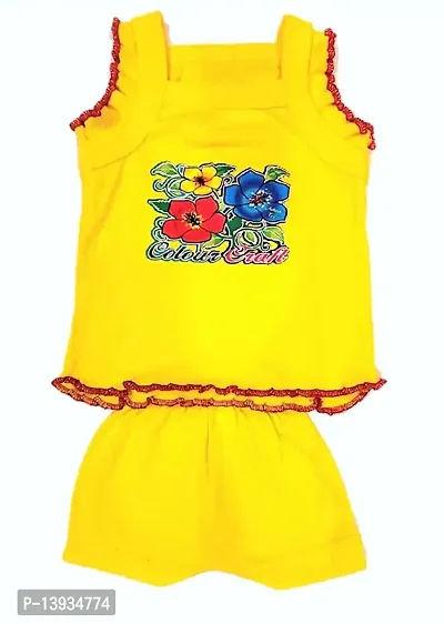 Baby Girls Summer Dresses Printed Cotton Frock Top  Shorts Size (0 Months up to 12 Months)  (Pack of 06 Dress)-thumb2