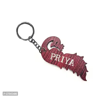 Personalized Mayur Shape Wooden Keychain  Custom Engraved with Your Name piccock shape-thumb0