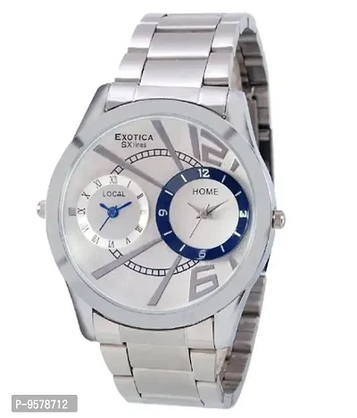 Exotica White Dial Analogue Watch for Men (EX-90-Dual-CW)