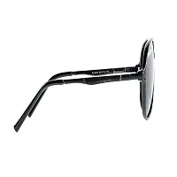 Park Line Polarised sunglass for Men in Black Glass and Black Metal Frame.-thumb4