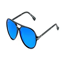 Park Line Polarised sunglass for Boys In Blue Glass and Black Metal Frame.-thumb3