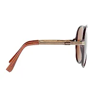 Park Line Stylish Polarised sunglass for Boys in brown Glass and Brown Metal Frame.-thumb4