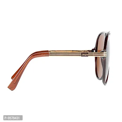 Park Line Stylish Polarised sunglass for Boys in brown Glass and Brown Metal Frame.-thumb5