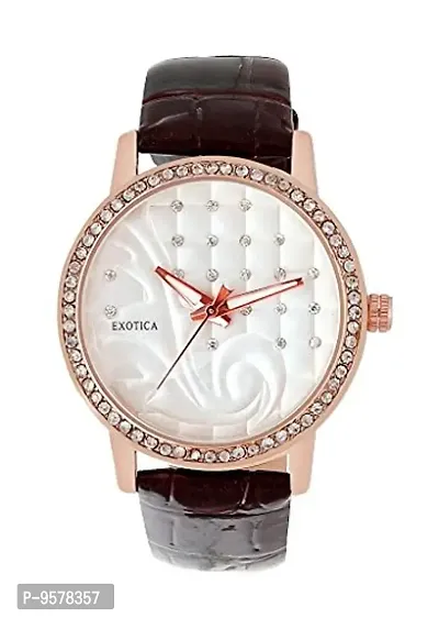 Exotica Fashions Analogue White Dial Women's Watch -EFL-702-Brown-thumb0