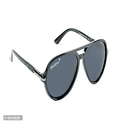 Park Line Stylish Polarised sunglass for Boys in Black Glass and Black Metal Frame.-thumb3