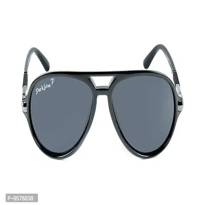 Park Line Stylish Polarised sunglass for Boys in Black Glass and Black Metal Frame.