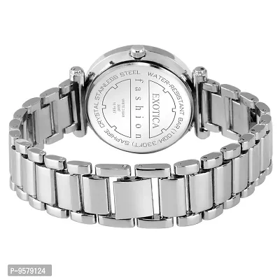 Exotica Fashions Stainless Steel Analogue Silver Ladies Wrist Watch-thumb3