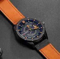 CURREN Mens Leather Strap Watches Sandwich Dial Black Plated Stainless Steel Classic Casual Dress Waterproof Date Analog Quartz Watch-thumb3