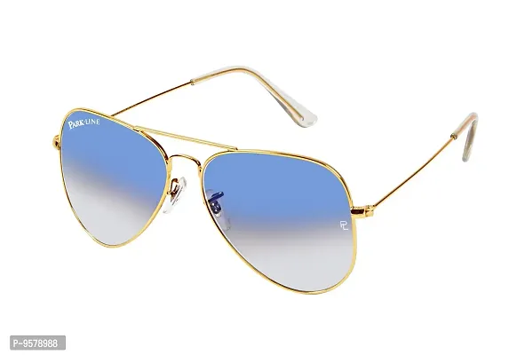 Park Line UV Protected Sport Men's Sunglasses-SGPL-3026-DC-Gold-Light Blue-thumb2