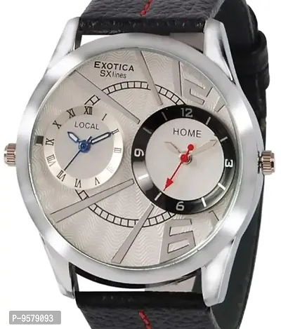 Exotica White Dial Analogue Watch for Men (EF-85-Dual-White)-thumb2