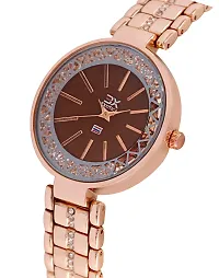 Exotica Fashions Women's Swarovski Crystal Accented Texture Bangle Watch and Bracelet Set (Pack of 4)-thumb1