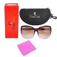 Park Line Stylish Polarised sunglass for Girls in Purple Glass and Purple Frame-thumb3