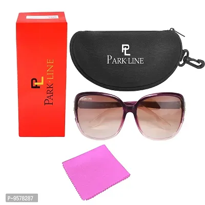 Park Line Stylish Polarised sunglass for Girls in Purple Glass and Purple Frame-thumb4