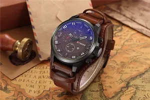 CURREN 8225 (All Brown) Original Men's Sports Waterproof Leather Strap Date Good Quality Wrist Watch-thumb1