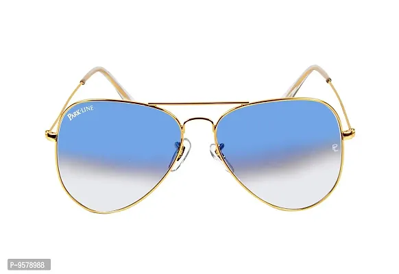 Park Line UV Protected Sport Men's Sunglasses-SGPL-3026-DC-Gold-Light Blue-thumb3