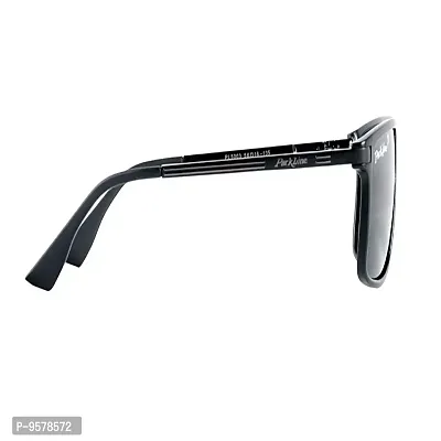 Park Line Stylish Polarised sunglass for Boys in Black Glass and Black Metal Frame.-thumb5