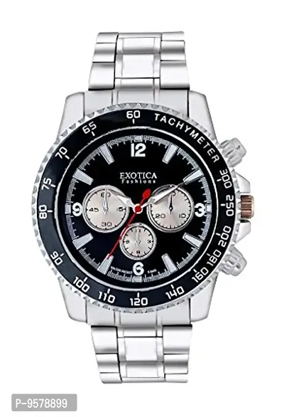 Exotica Fashions Analog Black Dial Men's Watch Efg-115-St-Black-thumb0