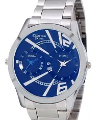 Exotica Blue Dial Analogue Watch for Men (EX-90-Dual-CB)-thumb1