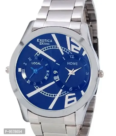 Exotica Blue Dial Analogue Watch for Men (EX-90-Dual-CB)-thumb2