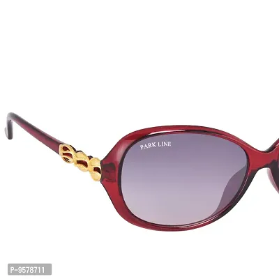 Park LineUV Protected Round Women's Sunglasses - (SGPL-2219|57|Gradient Dark Maroon Color)-thumb2