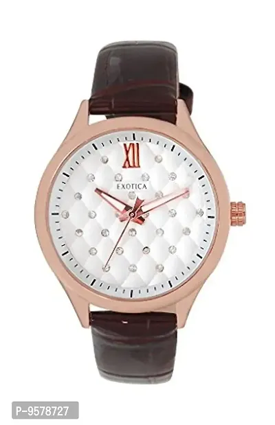 Exotica Fashions Analogue White Dial Women's Watch -EFL-708-Brown