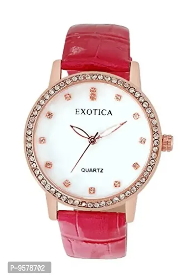 Exotica Fashions Analogue White Dial Women's Watch -EFL-707-Fuschia-thumb0