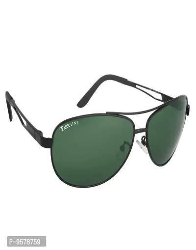 Park Line Polarised, UV Protected sunglass for Boys Green Glass and Black Metal Frame-thumb2