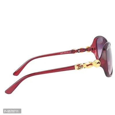 Park LineUV Protected Round Women's Sunglasses - (SGPL-2219|57|Gradient Dark Maroon Color)-thumb3