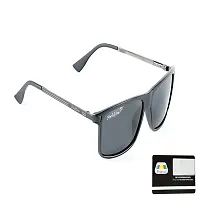 Park Line Stylish Polarised sunglass for Boys in Black Glass and Black Metal Frame.-thumb1