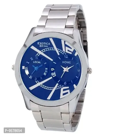 Exotica Blue Dial Analogue Watch for Men (EX-90-Dual-CB)-thumb0