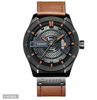 CURREN Analogue Men's Watch (Black Dial Brown Colored Strap)