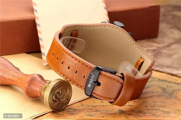 CURREN 8225 (All Brown) Original Men's Sports Waterproof Leather Strap Date Good Quality Wrist Watch-thumb5