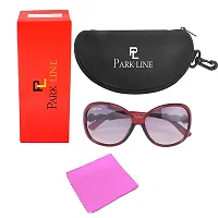 Park LineUV Protected Round Women's Sunglasses - (SGPL-2219|57|Gradient Dark Maroon Color)-thumb3