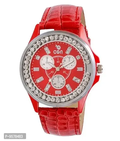 c & n Red Dial Analogue Watch for Women (CNL-01-Red)-thumb0