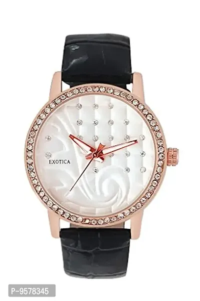 Exotica Fashions Analogue White Dial Women's Watch -EFL-702-Black-thumb0