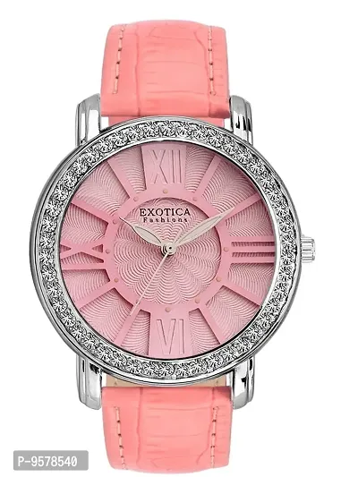 Exotica Fashions Quartz Analogue Pink Dial Men's Watch-thumb0