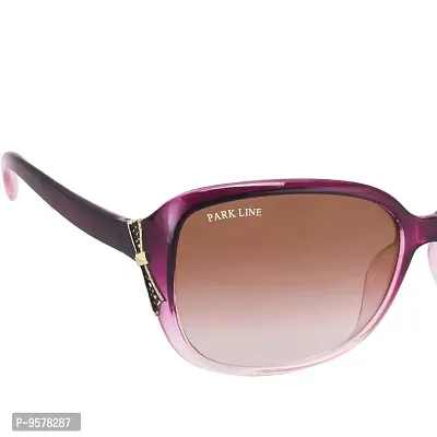 Park Line Stylish Polarised sunglass for Girls in Purple Glass and Purple Frame-thumb2