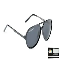 Park Line Polarised sunglass for Men in Black Glass and Black Metal Frame.-thumb1