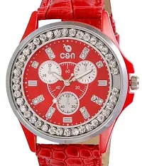 c & n Red Dial Analogue Watch for Women (CNL-01-Red)-thumb1