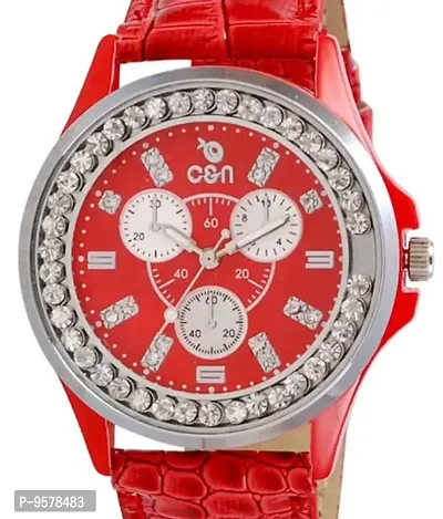 c & n Red Dial Analogue Watch for Women (CNL-01-Red)-thumb2