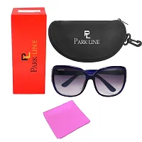 Park LineUV Protected Round Women's Sunglasses - (SGPL-2208-Blue|57|Gradient Blue Color)-thumb3