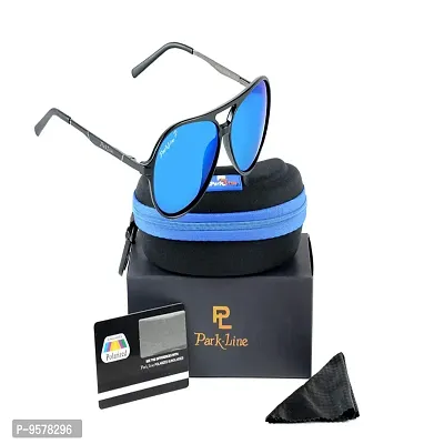 Park Line UV Protected Sport Men's Sunglasses-Blue Polarized -PL-5005-thumb3