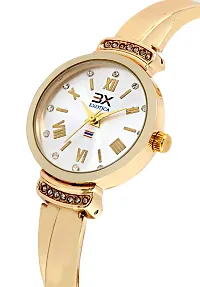 Exotica Fashions Women's Swarovski Crystal Accented Texture Watch-thumb1