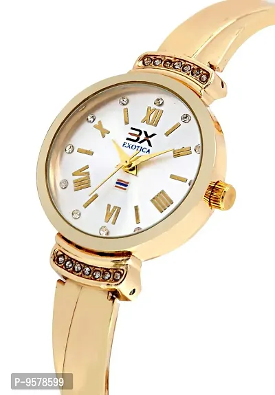 Exotica Fashions Women's Swarovski Crystal Accented Texture Watch-thumb2