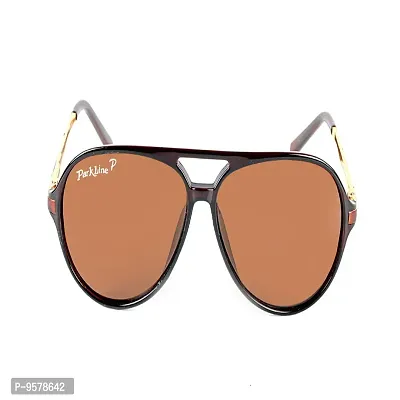 Park Line Polarised sunglass for Boys in Brown Glass and Brown Metal Frame