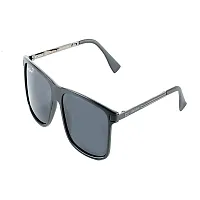 Park Line Stylish Polarised sunglass for Boys in Black Glass and Black Metal Frame.-thumb3