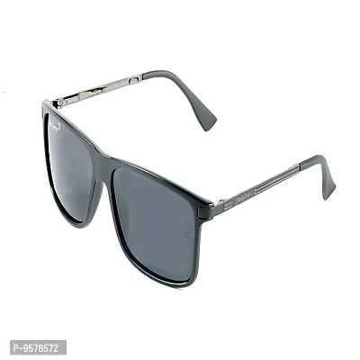 Park Line Stylish Polarised sunglass for Boys in Black Glass and Black Metal Frame.-thumb4