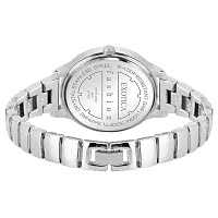 Exotica Fashions Women's  Swarovski Crystal Accented  Silver-Tone Bangle Watch-thumb1